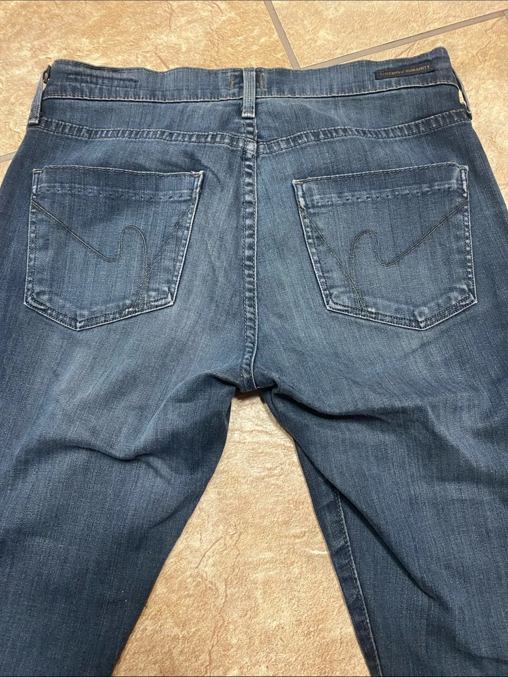 Citizens of Humanity Size 26 Med. Rise Skinny Jeans in Navy Blue Chic Denim